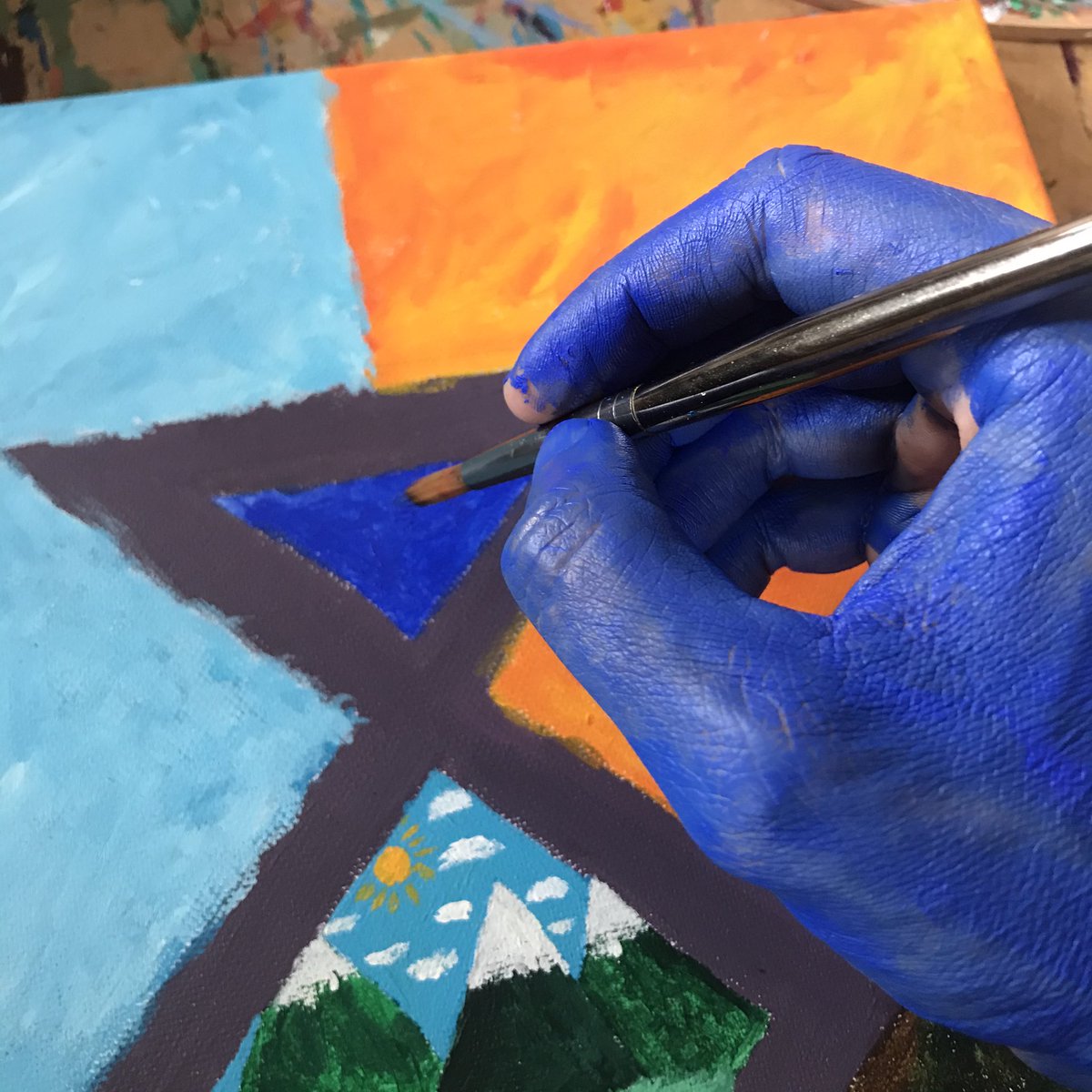 artofapostol's tweet photo. Painting with blue hands https://t.co/uSoK830vN4