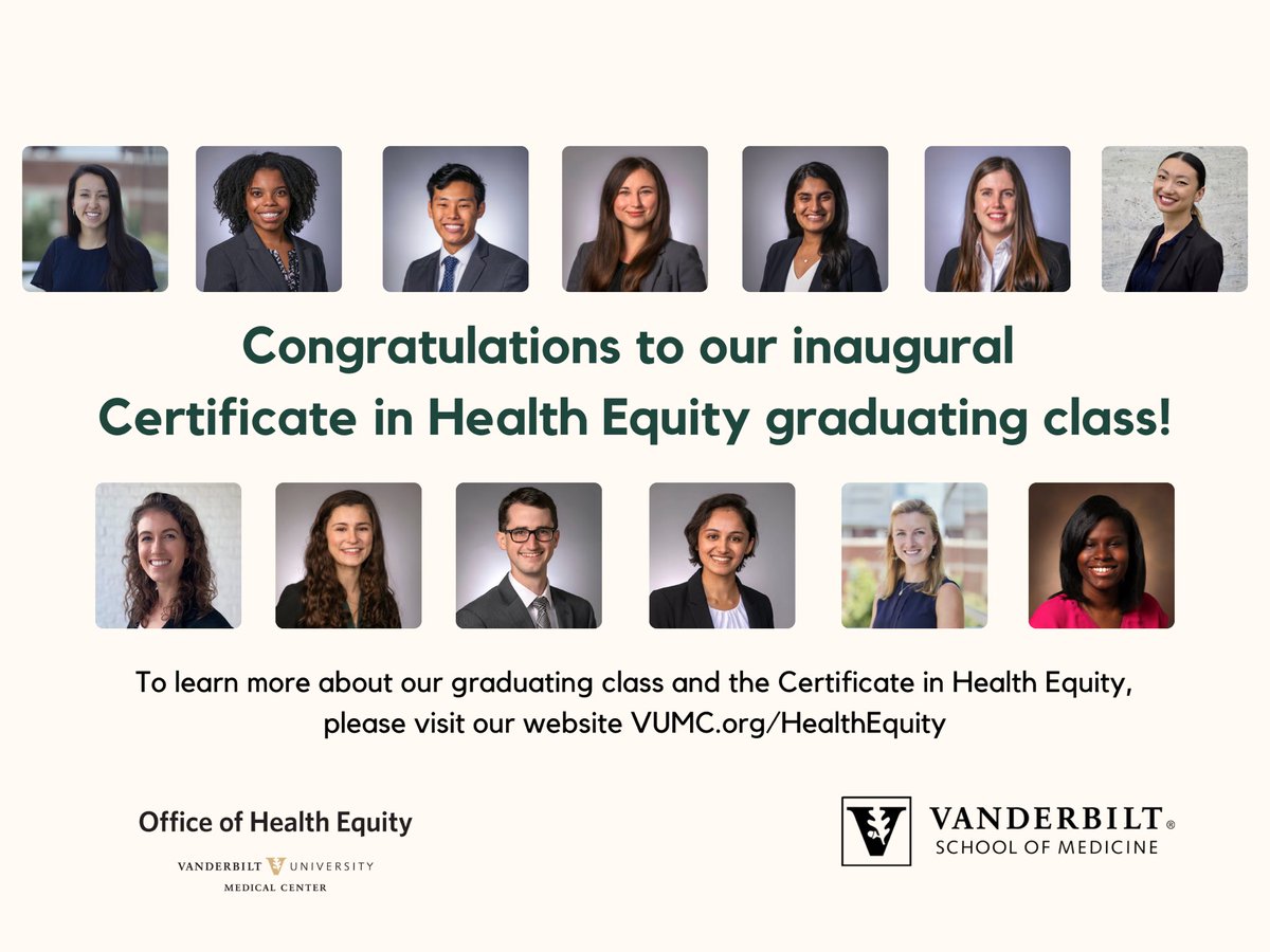DrCHWilkins's tweet photo. Our 1st cohort of @VUmedicine Certificate in Health Equity graduates! I’m ecstatic! So proud of our @VUMCHlthEquity team and these amazing new physicians who I’m confident will make the world better. Learn more about them https://t.co/WMClIRQ902 https://t.co/6zG78EhCiG