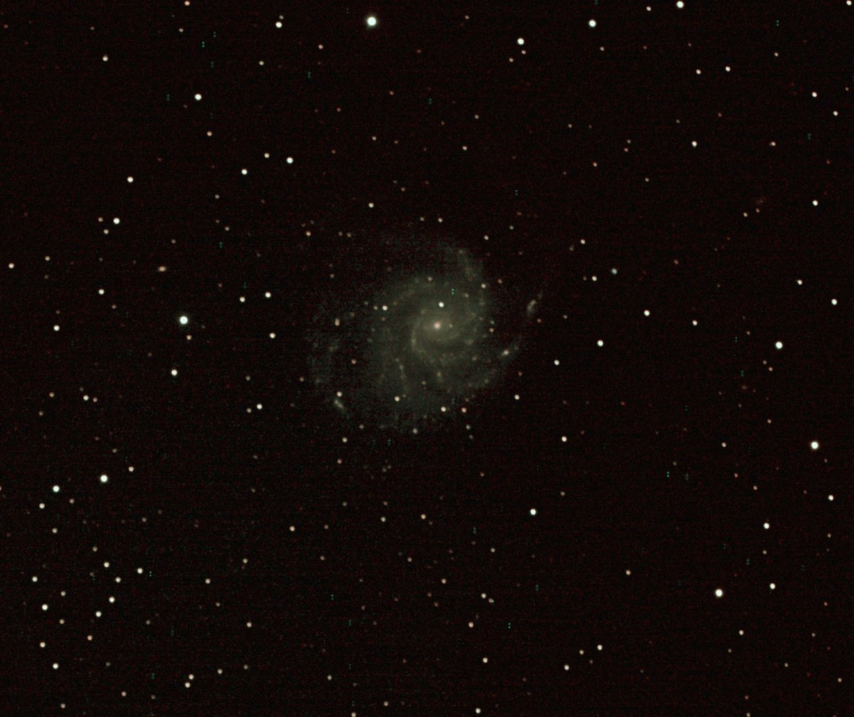 WildSkyAstro's tweet photo. Grabbed a couple of images while working. Night was too windy, so it's only 5 subs. Oh well, at least I got out! #NGC5457 https://t.co/3qiLTg8pfe