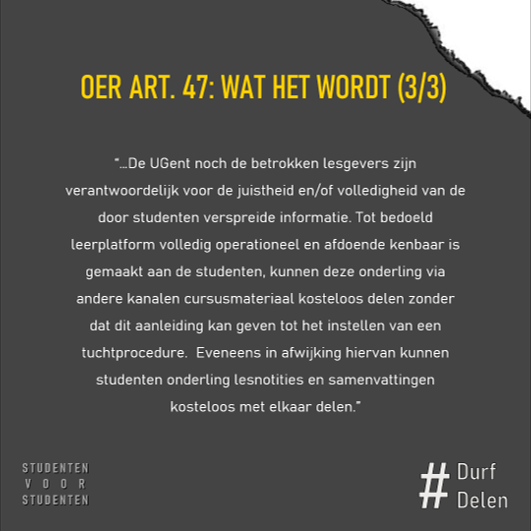 FEA_FRiS's tweet photo. Wat is er juist beslist geweest? 
Vanaf volgend academiejaar mogen oud examenvragen niet meer gedeeld worden worden tussen studenten. Dit zonder enige steun van studenten? https://t.co/jlBkTMLtj1
#DurfDelen #UGent @rvdwalle @ugent https://t.co/qRCWYvaf45