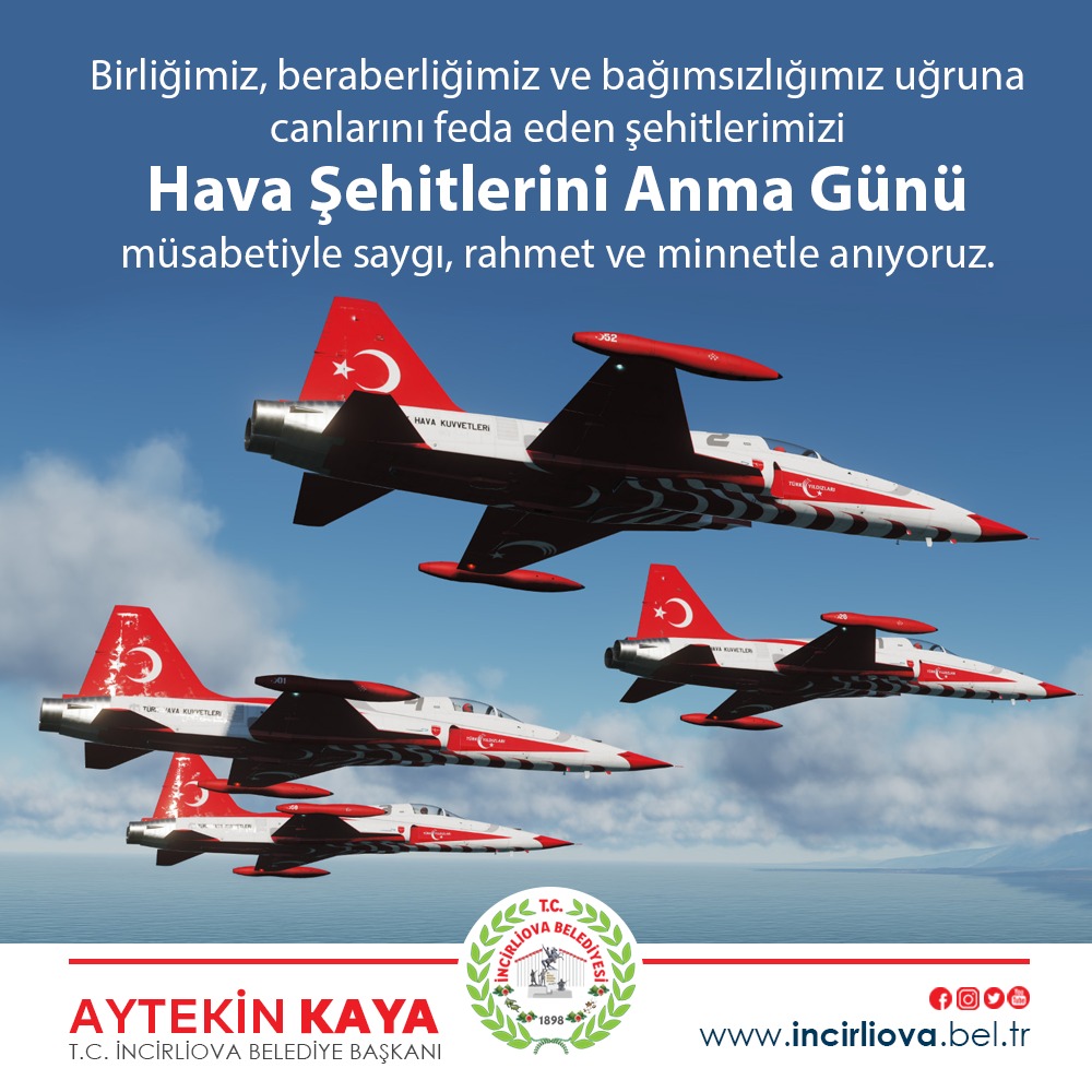 🇹🇷 Onlar, başarıları ve kahramanlıkları ile tarihe adlarını altın harflerle yazdıran, göklerin hakimi ve tüm dünyanın tanıdığı Türk Yıldızları. Saygı, rahmet ve minnetle anıyoruz. #İncirliova #İncirliovaBelediyesi