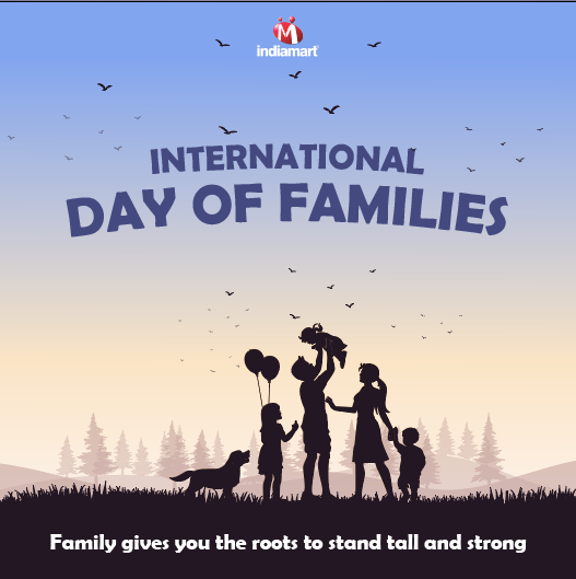IndiaMART's tweet photo. #HappyInternationalDayOfFamilies!
Tell your loved ones how much they mean to you today.
#FamilyDay #IndiaMART #BadaAasaanHai #25YearsOfIndiaMART https://t.co/6kmj8MDRyD