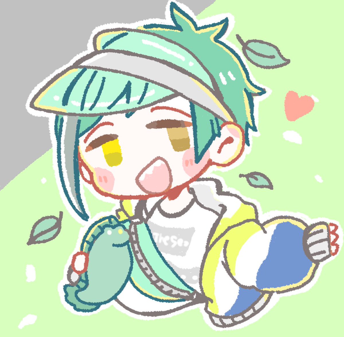 ツイステ キャンプイベ楽しみだね という事で先走りフロイド落書き ゆるウツボマスコッ はや犬のイラスト