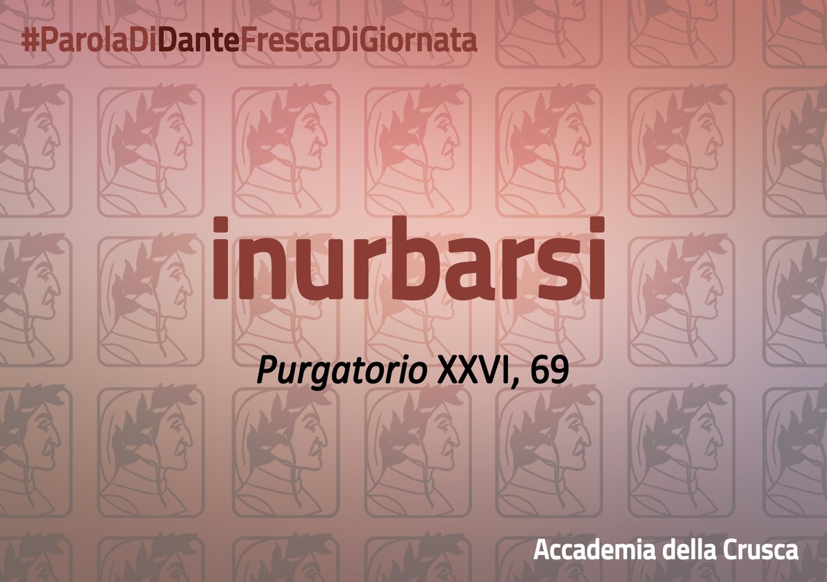 #ParolaDiDanteFrescaDiGiornata 🌿📕
inurbarsi
(Purgatorio XXVI, 69)

"Non altrimenti stupido si turba
lo montanaro, e rimirando ammuta,
quando rozzo e salvatico s'inurba [...]"

#accademiadellacrusca #dante #dante700 #dante2021