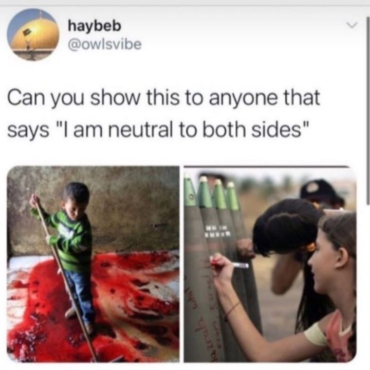 TheSkyOfFuture's tweet photo. How can you keep silent and be neutral #GazaUnderAttack #Gaza  #Gaza_Under_Attack #GazzaUnderAttack #IsraelTerrorist #Palestine #savepalestinians #SaveSheikhJarrah #غزه_تحت_القصف_القدس_تنتفض #فلسطين_قضيتي #فلسطين_تنتصر #GenocideinGaza #PalestineBleeding https://t.co/Qi8u1kTlU7
