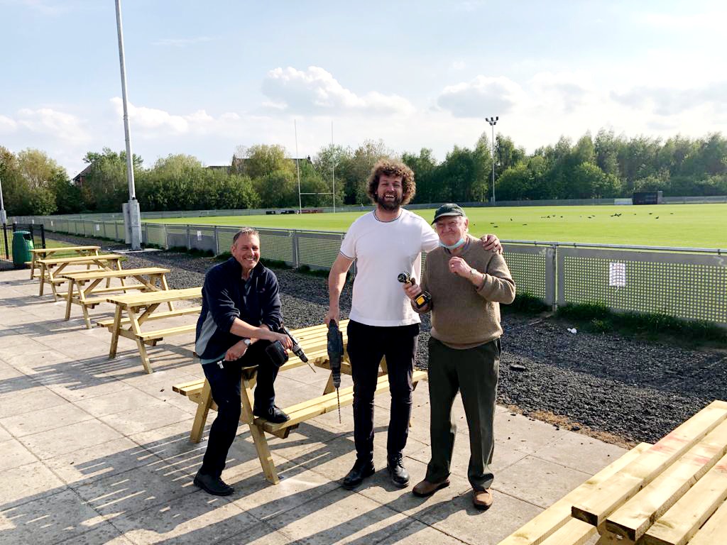 <a href="/ThattoRugby/">Thatto Heath Crusaders</a> Fantastic teamwork getting our benches ready for next week when our Clubhouse opens.
Much appreciated donation of £1000 from Torus towards our costs, thank you so very much to Torus and our assembly team, led by Hughie Denning and Mick Ledger 👏