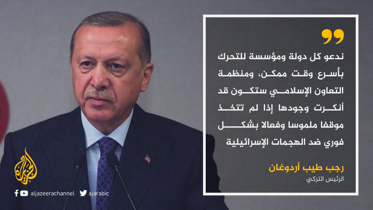 دعا العالم للتحرك لوقف العدوان.. أردوغان إذا لم تتخذ منظمة التعاون الإسلامي موقفا فستكون قد أنكرت وجودها