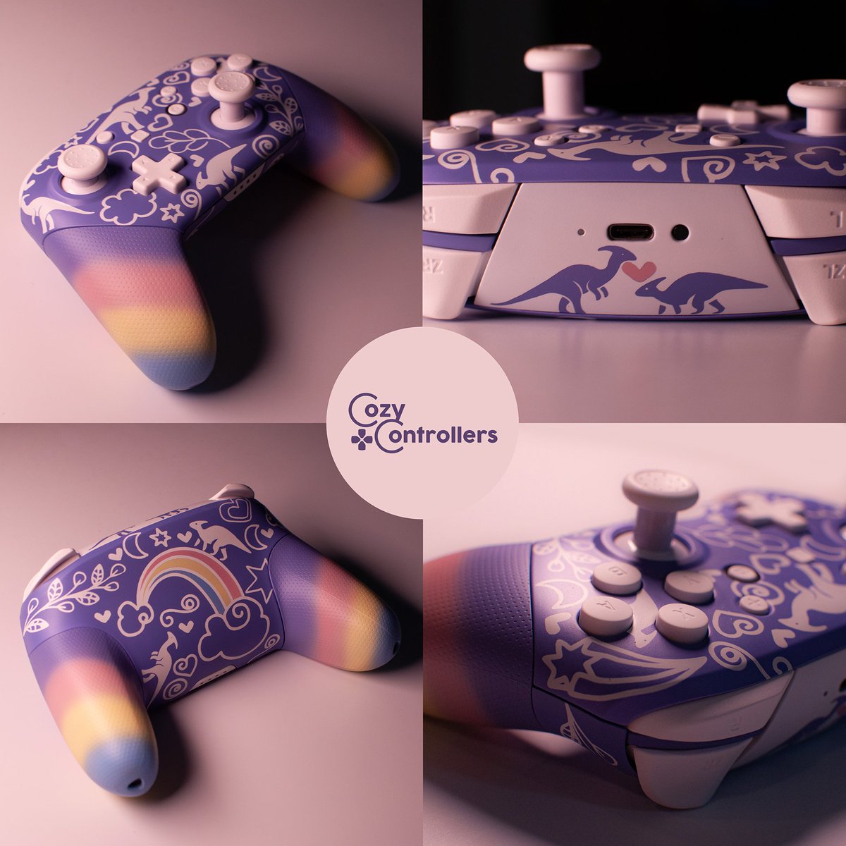 ControllersCozy's tweet photo. Parasaurs and Rainbows Themed Custom Painted Pro Controller
Ready to ship for Germany
#customgaming #procontroller #procontrollermod #customprocontroller #parasuar #aesthetic #gaminglife #NintendoSwitch https://t.co/THVUMiBQPu