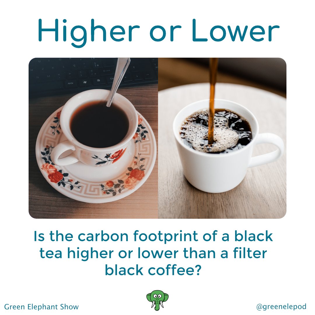 What do you think? Is the carbon footprint of a black tea higher or lower than a black coffee? 

Would you change your hot drink to reduce your carbon footprint?

#carbonfootprint #carbonemissions #coffee #tea #higherorlower #game #podcast
