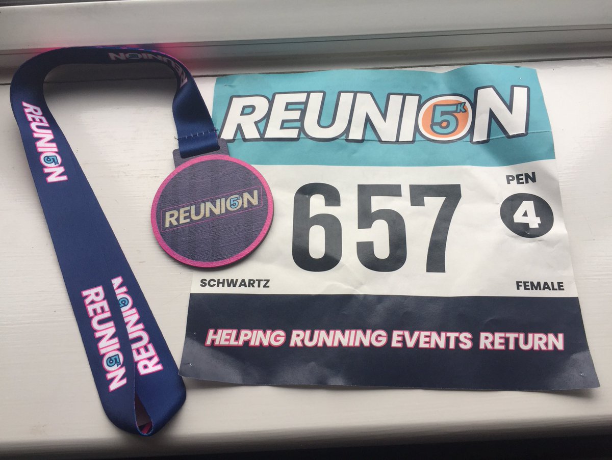 Glad to have been able to take part in the #Reunion5k this morning. It was incredibly well organised and I particularly loved the staggered start. Hardest part of the whole thing was putting together the box to send my test kit back in 🤣