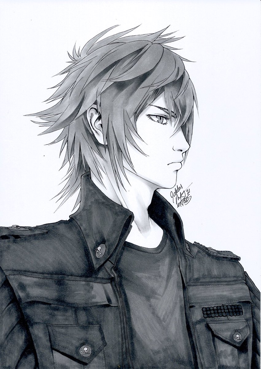 MTQLS's tweet image. Gift art for @FenriRezis because she’s the biggest Noctis simp I know :3