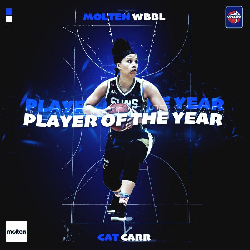 SprLeagueBballW's tweet photo. Let's reveal the final WBBL End of Year Award recipient! 🏆

To finish: @MoltenSports WBBL Player of the Year 👑

Congratulations to @KittyCarr22 on becoming the first player in WBBL history to win Player of the Year more than once! 👏👏👏

#BritishBasketball #MayMadness
