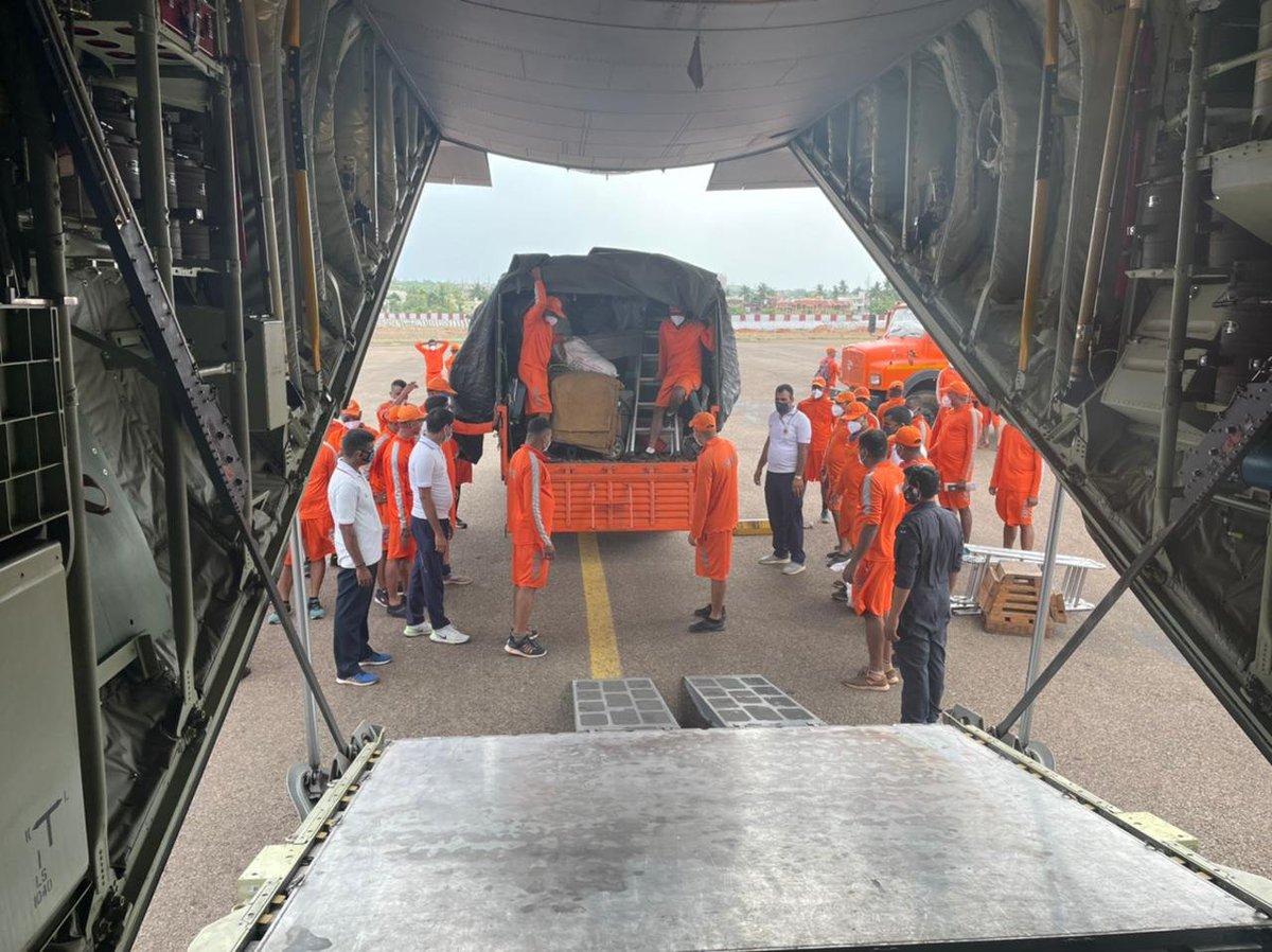 .<a href="/IAF_MCC/">Indian Air Force</a> prepares for #CycloneTauktae which is expected to cause very heavy to extremely heavy rainfall along the western coast of India in the next few days.

16 transport aircraft and 18 helicopters on operational readiness.