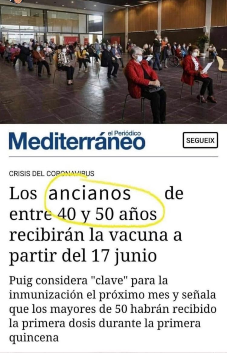 _mario_boss's tweet photo. El mes que viene vacunan a los ancianos millennials. https://t.co/UNJl6wtawy