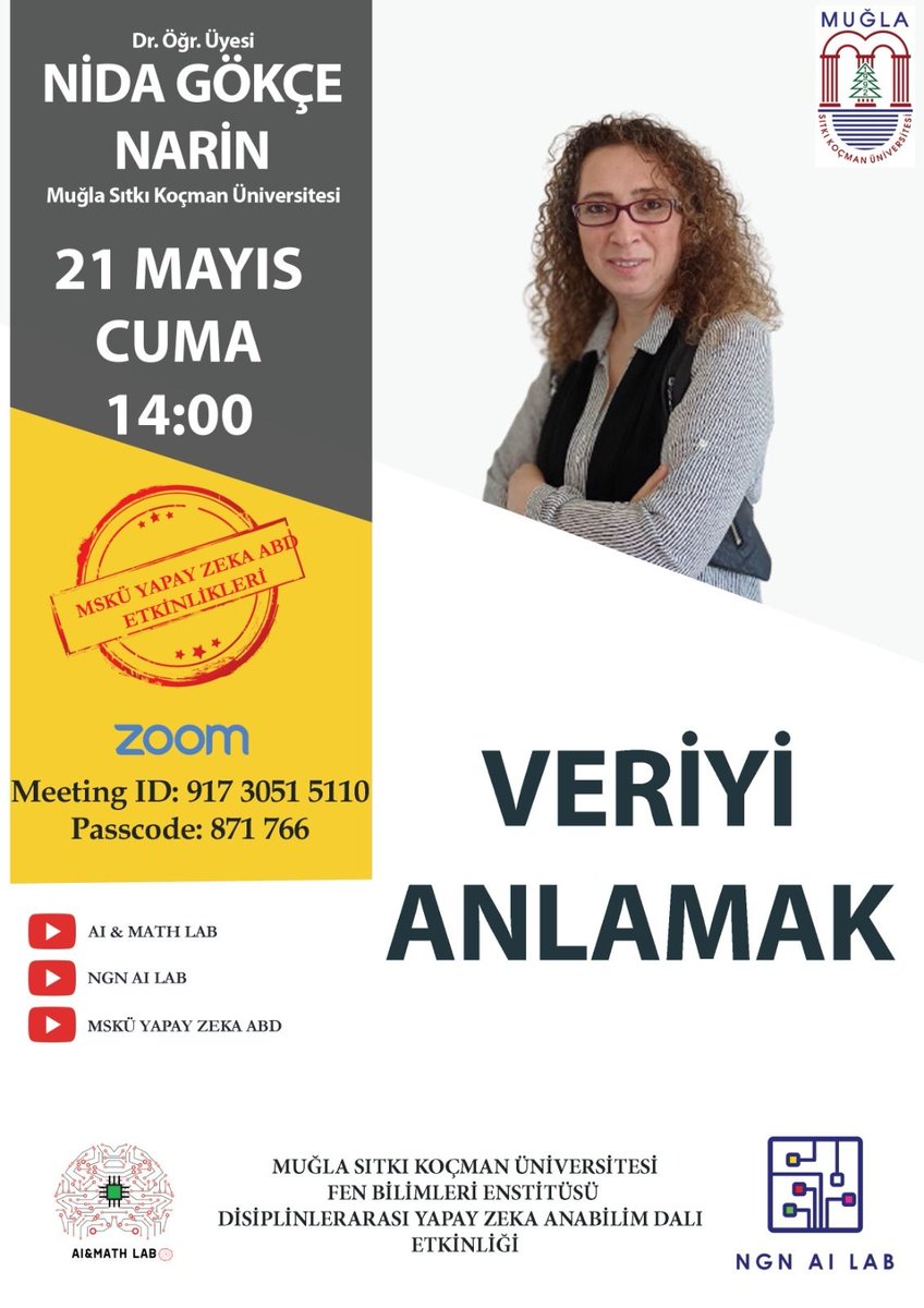 Veriyi anlamakla başlar her şey…
Veri nedir ve nasıl anlamlı hale getirilir?
Makine öğrenmesi ve Yapay Zeka açısından verinin önemi nedir?

Gamze ve Nida Hocalarıma Teşekkürler💐
<a href="/GlobalAIHub/">Global AI Hub</a> <a href="/YapayZekaAI/">Yapay Zekâ</a> #yapayzeka <a href="/yapayzeka_ybs/">DEÜ YBS Yapay Zeka</a> <a href="/turkiyeai/">Türkiye Yapay Zeka İnisiyatifi</a>