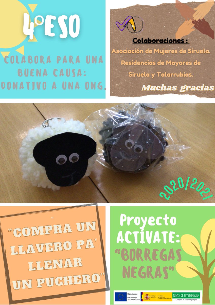 iesodesiruela's tweet photo. Nuestra compañera @marilo_morillo, Orientadora del #ProgramaActívate en nuestro centro, ha puesto en marcha el proyecto "BORREGAS NEGRAS" con alumnado de 4ºESO, implicando al máximo a toda la comunidad educativa, y encontrando colaboraciones en el entorno. https://t.co/PvdCaLIEjE