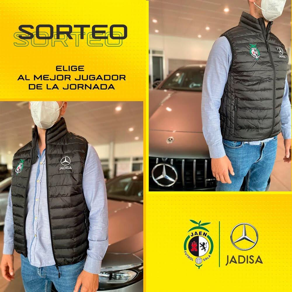 El <a href="/JaenFS/">Jaén Paraíso Interior FS</a> logró el empate y tú puedes llevarte el 🆕#ChalecoJacarsaJaén

⚠️Participa⚠️

⚽️ Comenta📲 quién fue para ti el #JugadorJadisaMercedesBenz

⚽️❤️ a este post

⚽️RT

📆Finaliza Mañana a las 13h

⚠️El chaleco se tendrá que recoger en las instalaciones de Jadisa⚠️