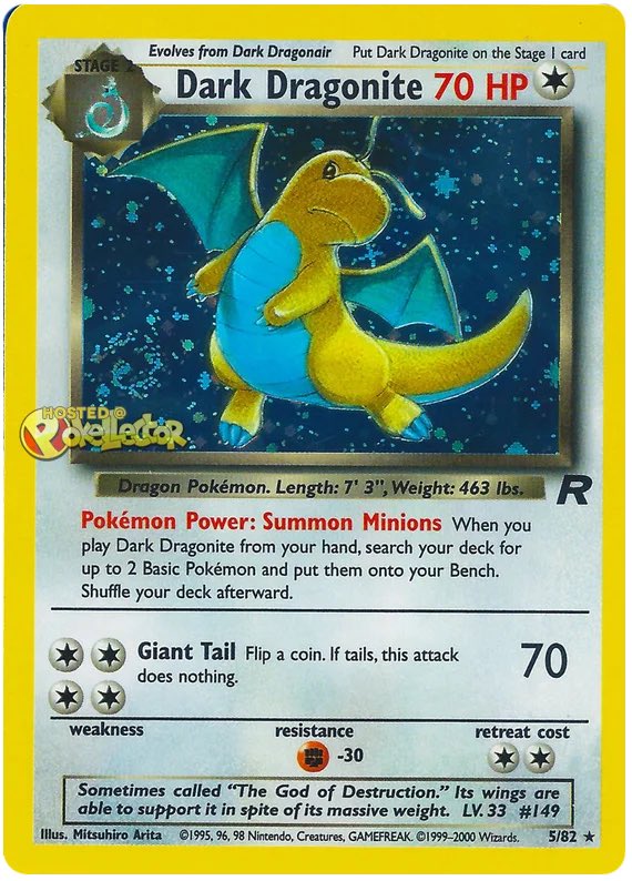 pokcards1's tweet photo. Today’s spotlight goes to team rocket dragonite evolution 
#Pokemon #tcg #pokemontcg #dragonite #TeamRocket #TradingCards #TradingCardGame #vintage https://t.co/Hw0pS5zdxI