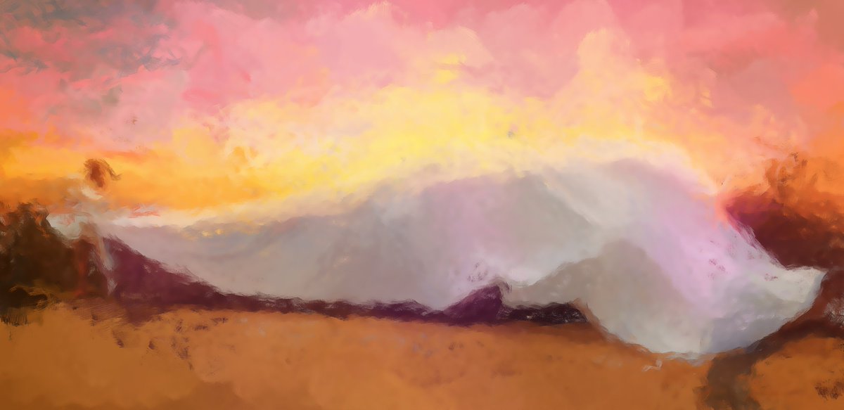 _Gareth_Owen's tweet photo. A paint looked crafted and created in Photoshop What do people think of this edit? #nft #NFTCommunity #cryptoart #NFTartist #nftcollector #nftcollectors #NFTs #paintbrush #digitalart #photoshop #sunset  #Golden https://t.co/Kd9vAkTpeF