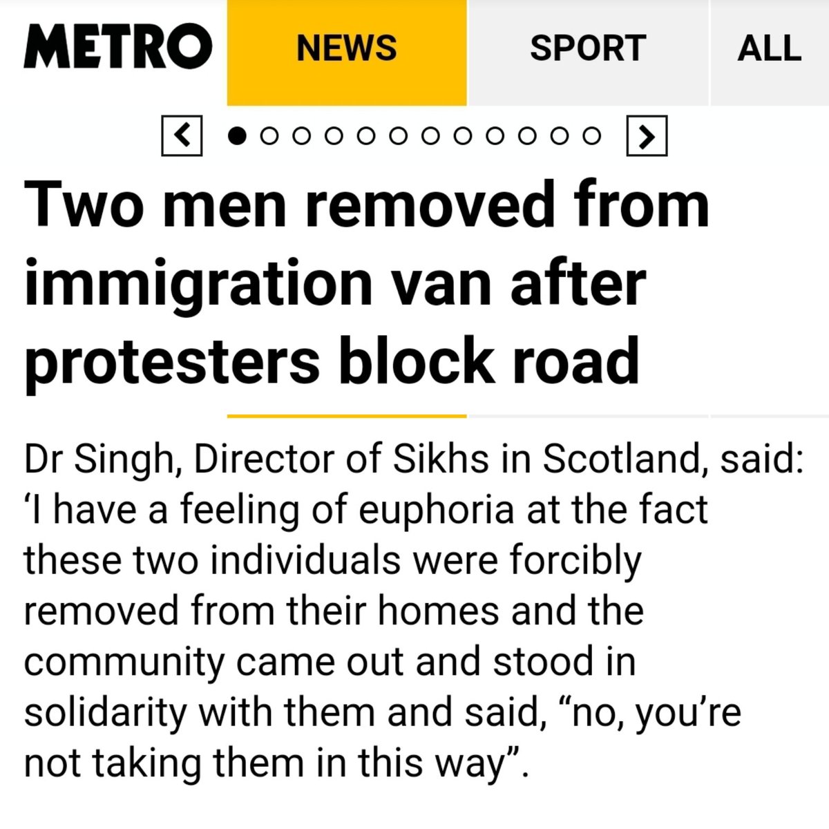 Speaking to @metrouk, @DrSharandeep said: 'The community came out & stood in solidarity with the men and we all said, NO, you’re not taking them. Let them go.' #Pollokshields #KenmureStreet metro.co.uk/2021/05/13/che…