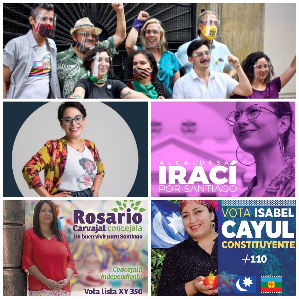 Mi esperanza:
Constituyente: Lista <a href="/Movsocialesd10/">Movimientosocialesd10</a>  (<a href="/KarinaNohales/">Karina Nohales 🍉</a> <a href="/LuisMesina1/">Luis Mesina</a> <a href="/ManuelHidalgoV_/">Manuel Hidalgo Valdivia</a> <a href="/FranFDroguett/">Francisca Fernández Droguett</a> <a href="/javierpineda/">Javier Pineda Olcay</a> <a href="/AllendeVive2021/">Recuperemos Chile</a> @AGutierrezVD10 <a href="/PiaMezaI/">Pia Meza Ilabaca</a>)
Constituyente Mapuche: <a href="/isavestruz/">Isabel Cayul Piña</a>
Gobernadora: <a href="/karina_ol/">Karina Oliva</a>
Alcaldía: <a href="/IraciHassler/">Irací Hassler Jacob</a> 
Concejalía: <a href="/rosarioxstgo/">Rosario Carvajal por Santiago</a>