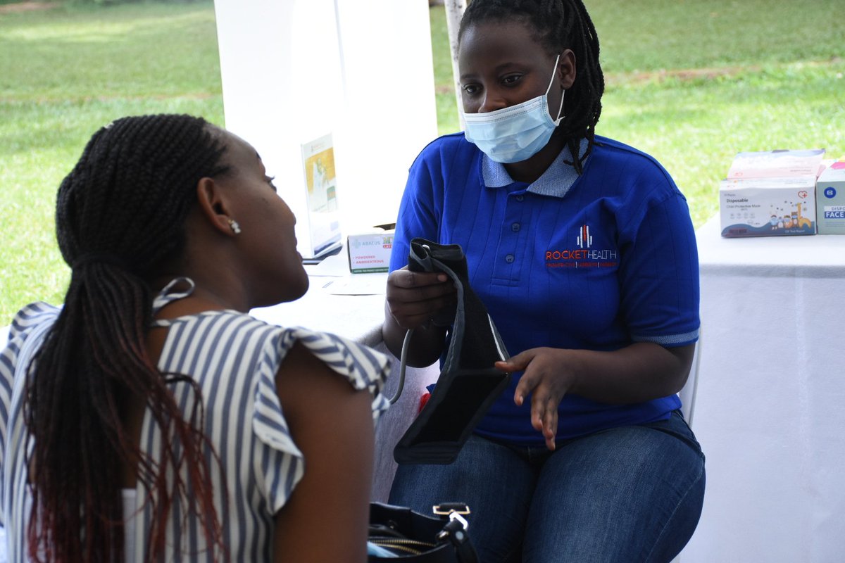 RocketHealthUG's tweet photo. .@RocketHealthUG medical team providing free medical check ups to participants at the ongoing Human Resource Managers and Consultants meet up event - #HRFunHouseMeetUp at The Carnival Naguru. https://t.co/ocXdp4uOhj