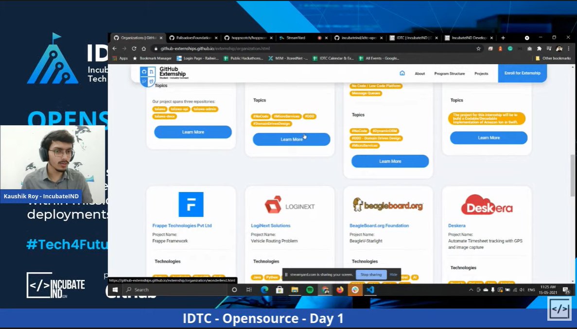 HarshitAditya1's tweet image. It was an awesome opening of IDTC #Opensource - Day 1. Learned a lot from the Open Source for beginners session despite the fact that I know some Open Source. @kroy_96&apos;s teaching was amazing. 
#Tech4Future #idtc #techcamp #tech #developer #opensource #github #githubindia