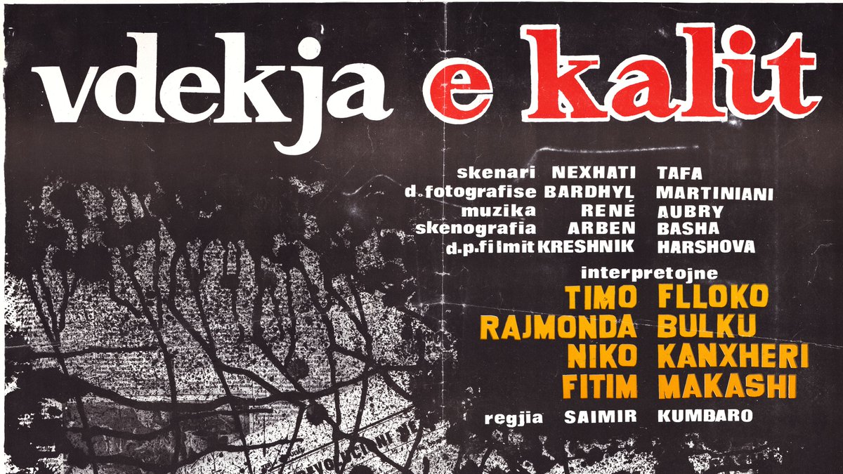 ArkiviF's tweet photo. Arben Basha's poster for Saimir Kumbaro's VDEKJA E KALIT (The Death of a Horse) (1992). AQSHF's restoration will premiere online on May 19, at 19:00, as part of the Association des Cinémathèques Européennes series #ASeasonofClassicFilms
#ArkiviQendrorShtetëroriFilmitPremiere https://t.co/1FbK7SxthX