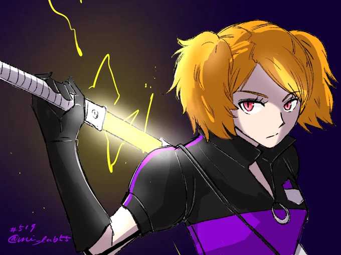 お題「黒江双葉」#ワートリ版深夜の真剣お絵かき60分一本勝負韋駄天のカッコ良さよ 