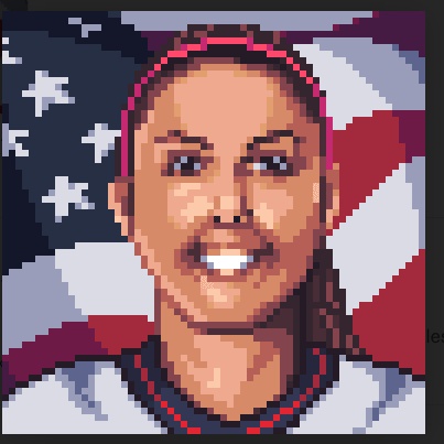 #Olympic Gold Medalist. #FIFA World Cup Champion. #NWSL Champion. #WPS Champion.And, oh yeah, 9.2M Insta followers. I'd say <a href="/alexmorgan13/">Alex Morgan</a> is definitely a #CryptOlympian to score for your collection! 🥇💎😉
#Olympics #olympicart #nft #nftart #NFTartist #pixel #pixelart #cryptopunk