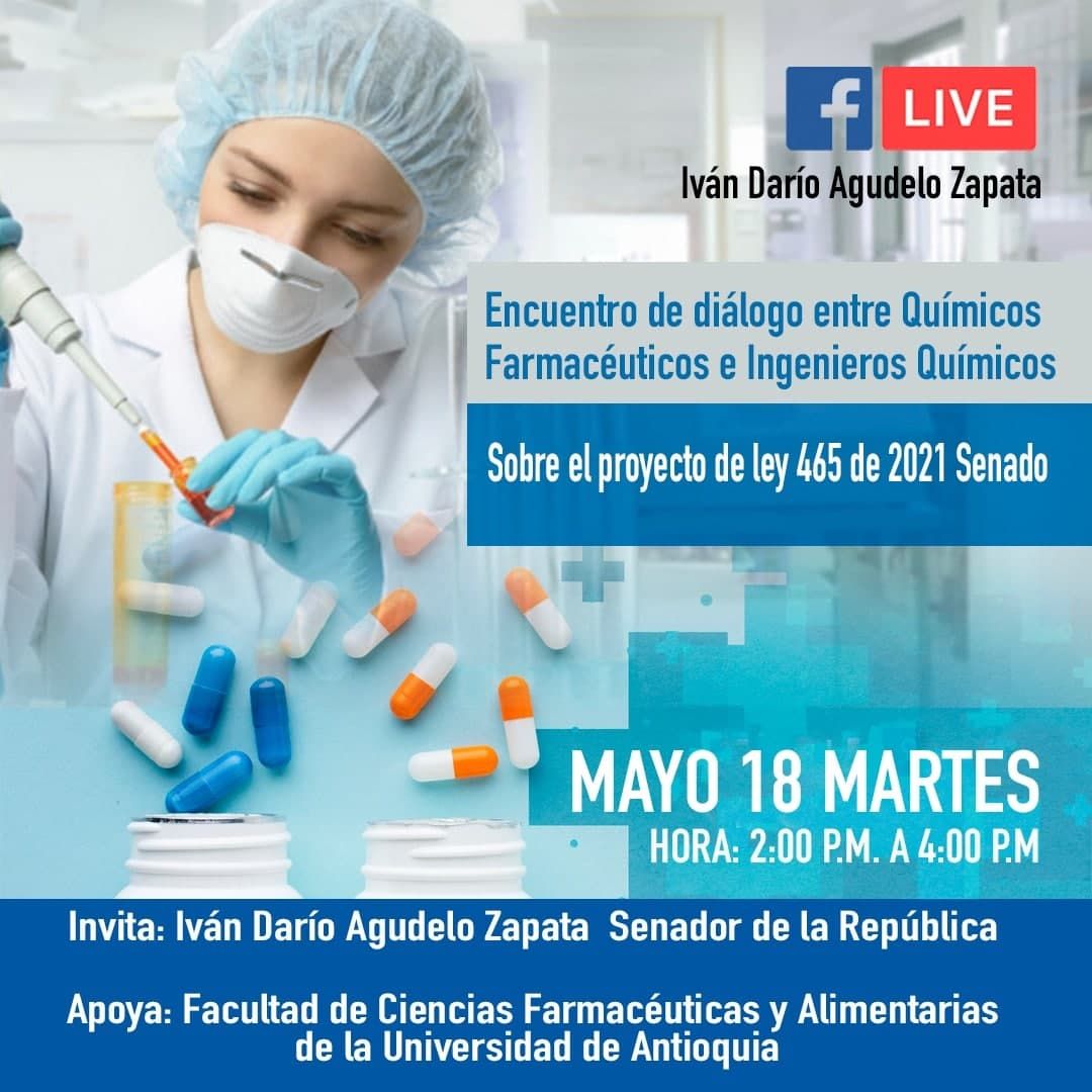 MovimientoporIQ's tweet photo. Invitación por parte del senador @IvanAgudeloZ al encuentro de diálogo entre Químicos Farmacéuticos e Ingenieros Químicos sobre Proyecto de Ley 465 de 2021.
Hora: 2:00 pm - 4:00 pm
Lugar: FB Live
#MXIQ #MovimientoxLaIQ #IndustriaFarmacéutica #ProyectoLey465de2021 #UnidosSomosMas https://t.co/mGpLnl0yXm