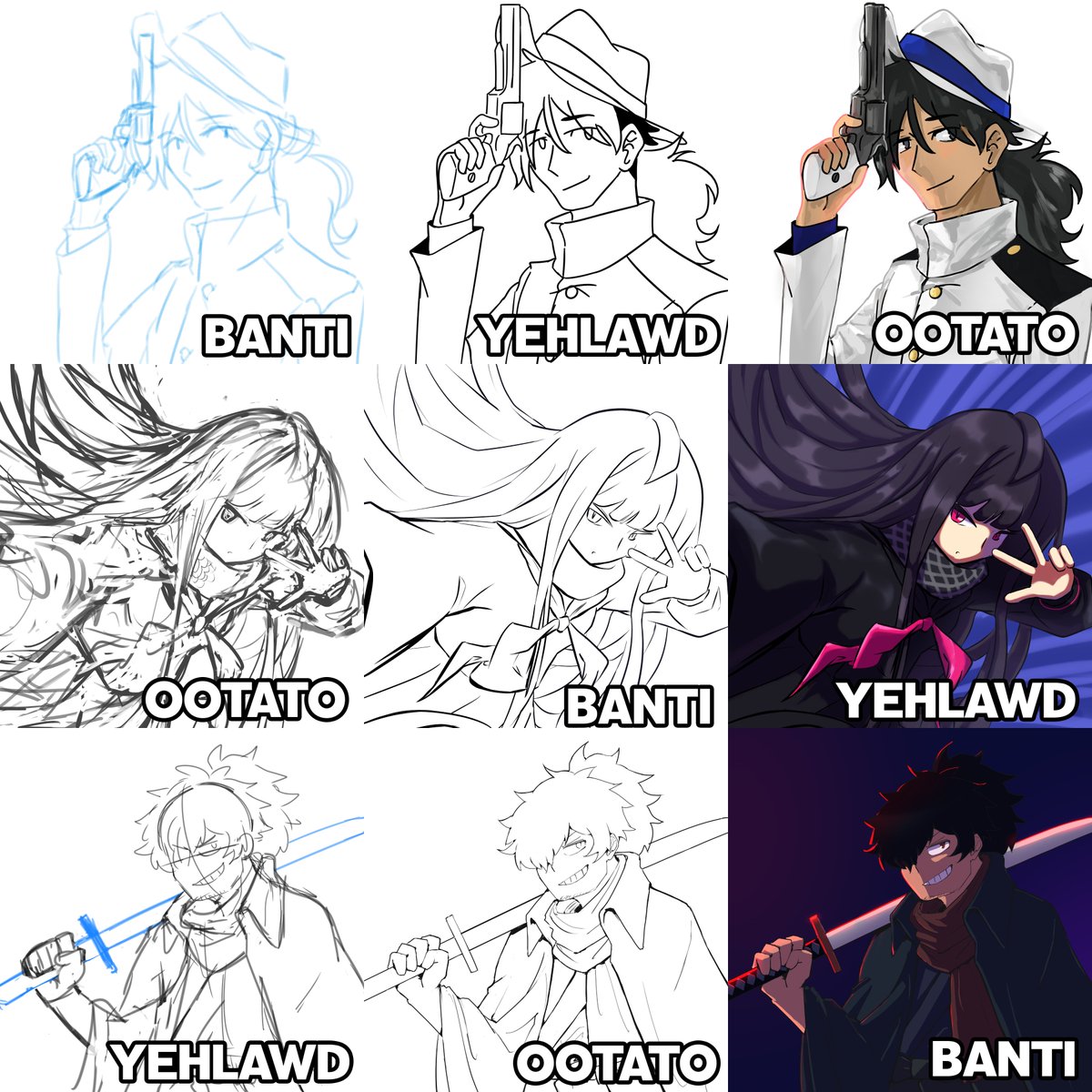 Switcharound meme collab with @ootato470 and @_bantiarna !! I've been wanting to do this for long long time and finally get this chance to have fun with it! #FGO #FateGO 