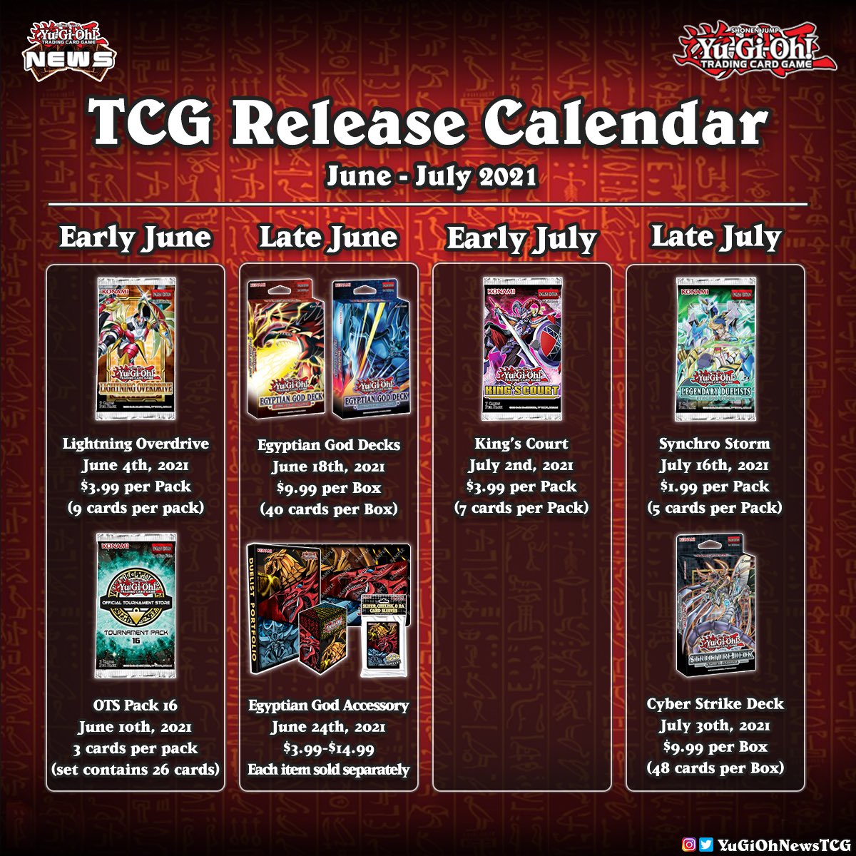 Open you calendars and mark these  dates  All these products available to pre order at  https://t.co/82QqaGonpV @tierzerogames  : YGONEWS5  # #YuGiOh #