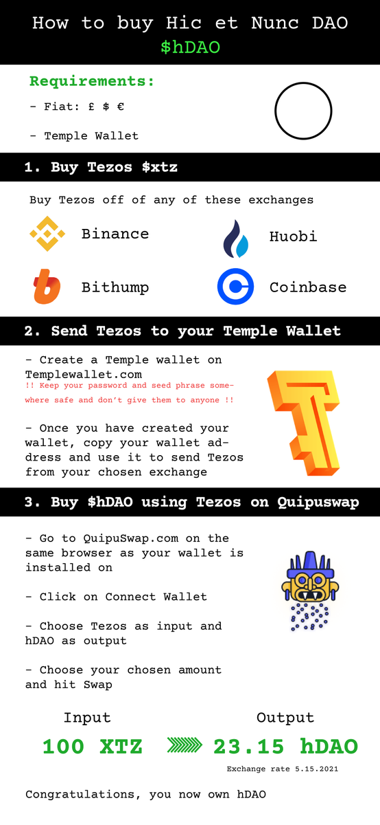 hicetnuncDAO's tweet image. High resolution version of how to buy $hdao 

$xtz #Tezos