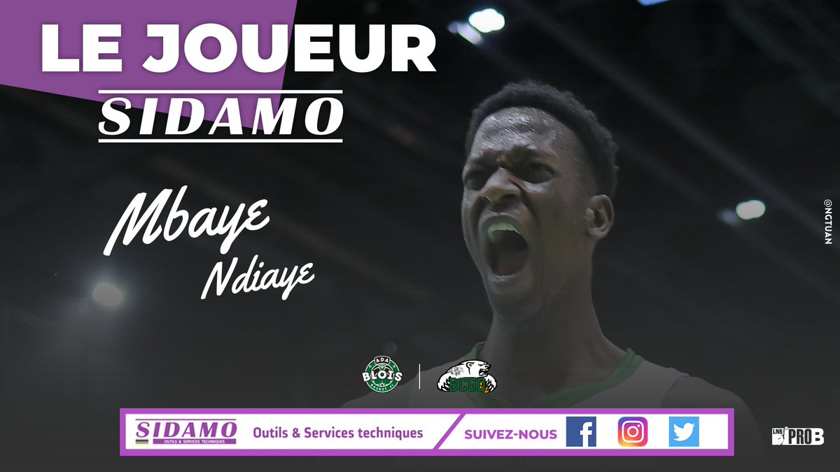 ADABloisBasket's tweet photo. 🟪 Mbaye Ndiaye joueur @Sidamo41 🟪

Ses stats face au @Gries_Basket : 19 points, 8 rebonds, 4 contres pour 28 d'évaluation.

📸 @ngtuan 

#ADABlois #ProB #LNB https://t.co/ow5Nooc04N