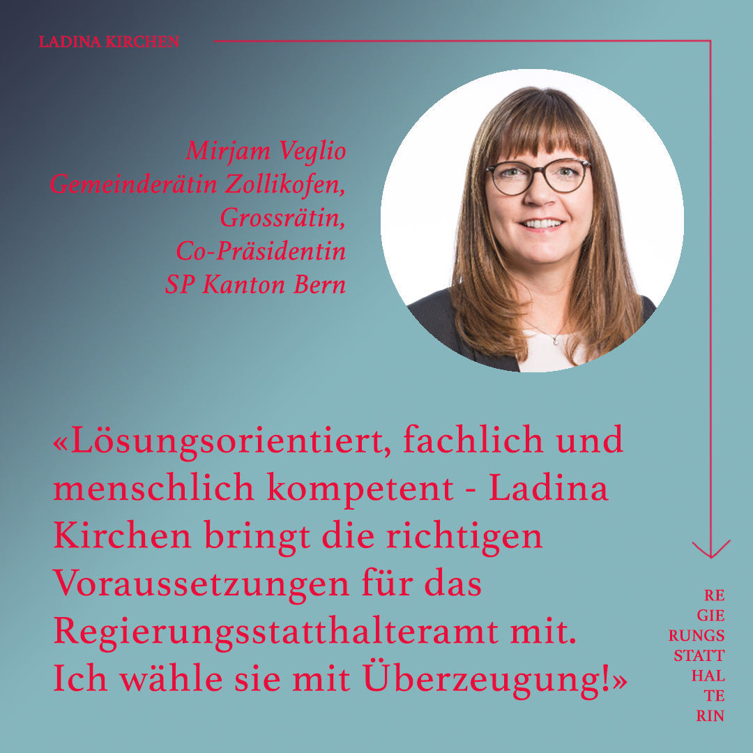 😊🙌 Danke, liebe <a href="/MirjamVeglio/">Mirjam Veglio</a>, für deine Unterstützung!
#DieRegierungsstatthalterin 
ladinakirchen.ch
<a href="/SP_Stadt_Bern/">SP Stadt Bern</a>
<a href="/spkantonbern/">SPBE</a>