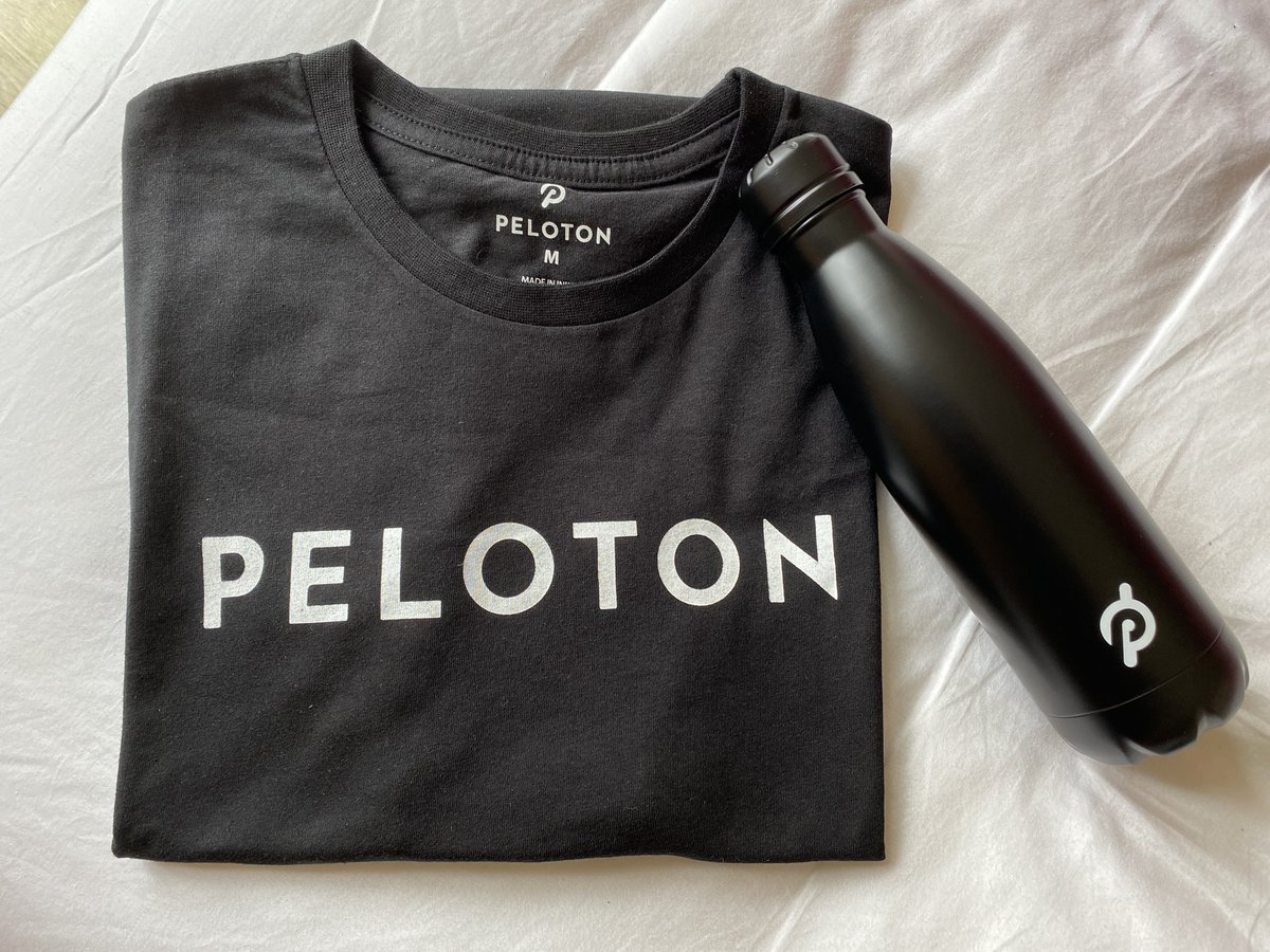 Huge thank you to <a href="/onepeloton/">Peloton</a> for my double delivery of free gear today! Finally received my century T-shirt, together with a free gift... Now it’s just 12 days until my Bike+ arrives!!! 🎉
