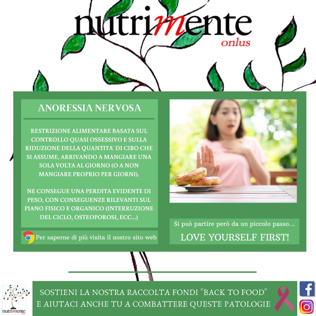 sapienza_x's tweet photo. L’anoressia nervosa è uno dei disturbi che maggiormente colpisce il comportamento alimentare.
Ne parliamo sul profilo Instagram di Nutrimente Onlus: https://t.co/Q7zoTSDUQu
#nutrimente #backtofood #smm21 #social4social https://t.co/ilY3DUplfO