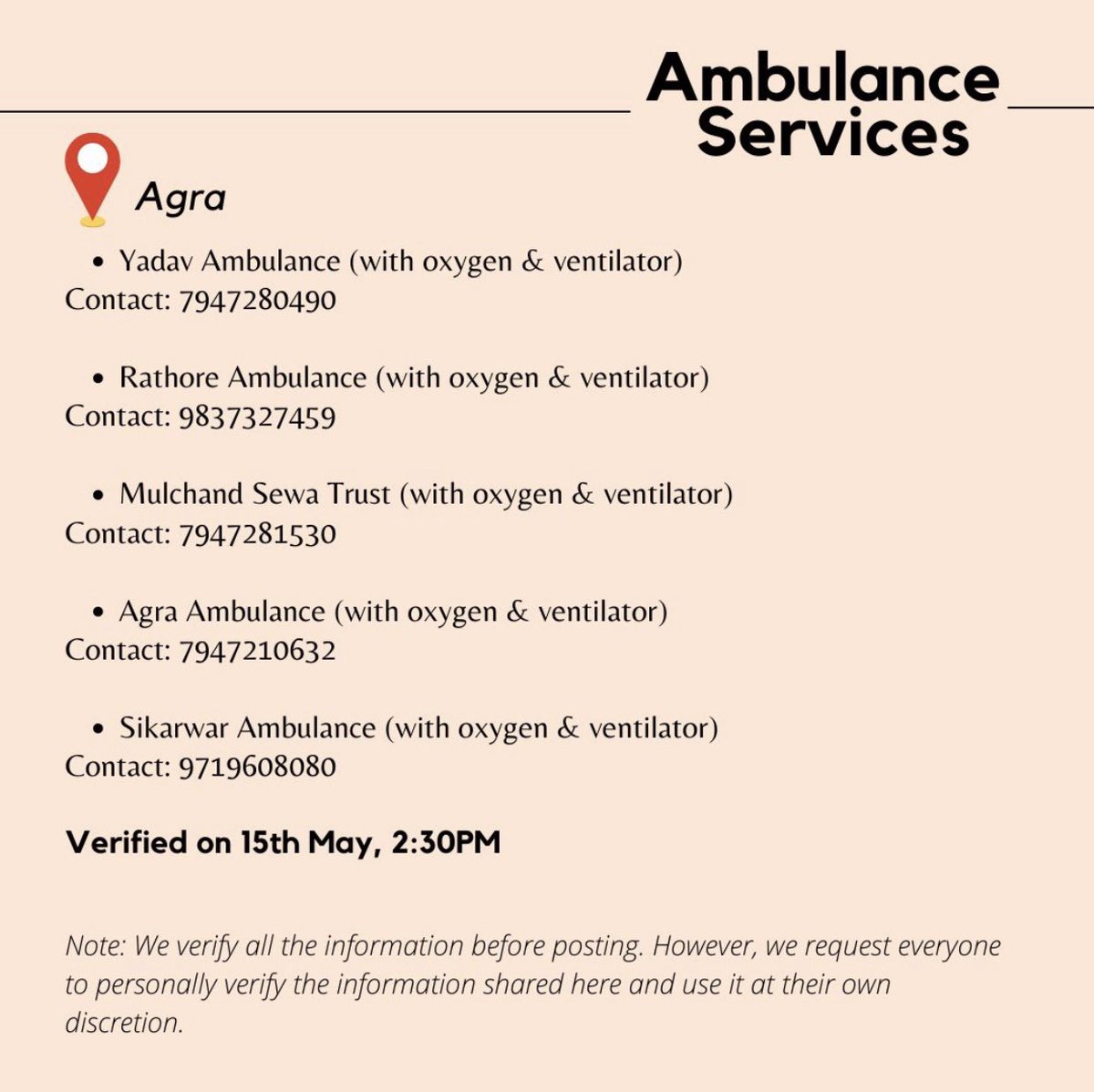 maashree's tweet photo. Agra- Ambulance available in #Agra #UttarPradesh #Ambulance #AgraNews #CovidHelp #Covid19IndiaHelp #Maashree #SaveEveryLife https://t.co/wgVfm0U376