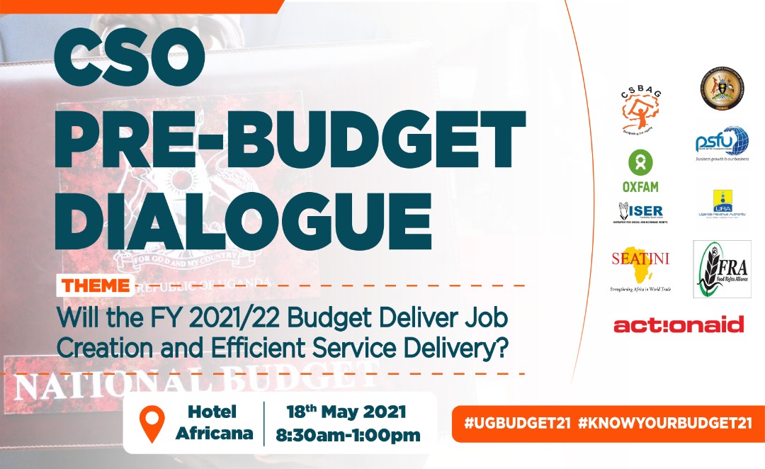 CSBAGUGANDA's tweet photo. Will the FY 2021/22 budget deliver Job creation &amp; Efficient Service Delivery?

Get the details &amp; more live on UBC TV and our social media platforms during the pre-budget dialogue. #UGBUDGET21 #budgettransparencyug @JuliusMukunda @mofpedU @URAuganda https://t.co/D8j6FR8iV6