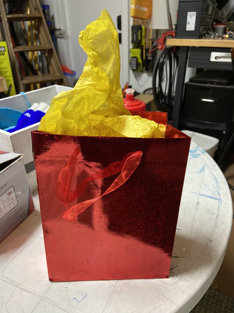 arem0ney's tweet photo. Friend waiting for delivery of Tesla Model Y. I did what any concerned TSLAQ friend would do... there’s meaning in the gift bag and tissue paper, as well🔥 @QTRResearch @TESLAcharts @TommyThornton @TgMacro @TSuss @JTweetpiro https://t.co/iUMhNqY08Z