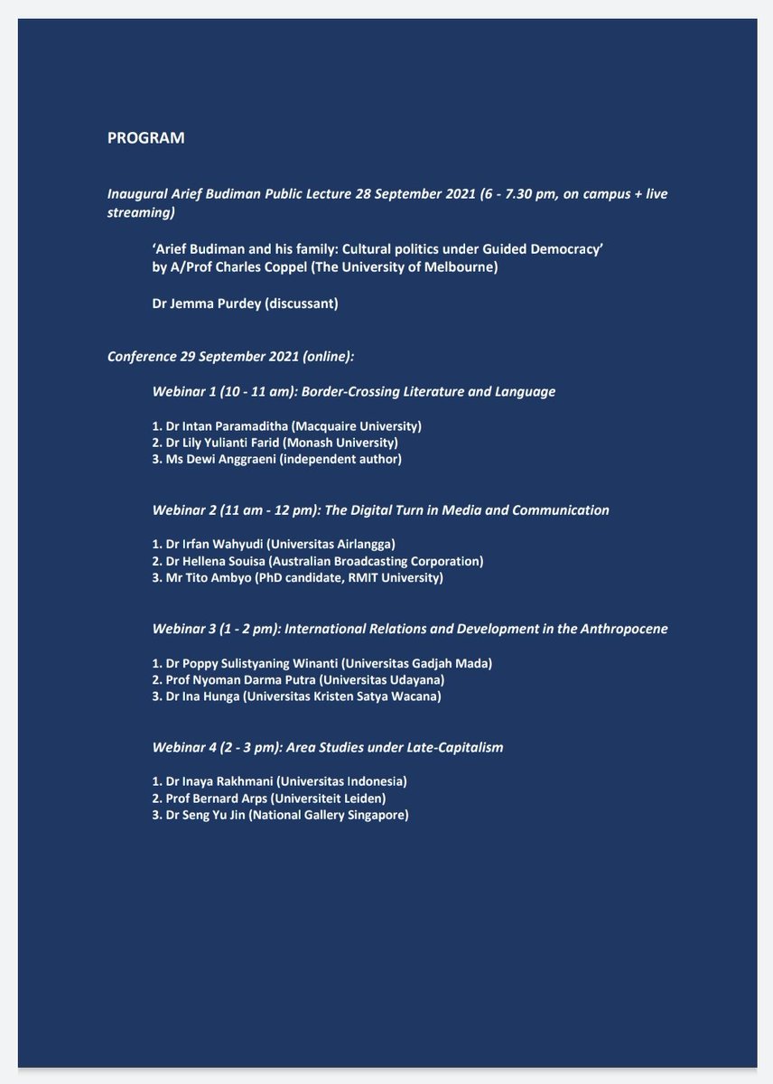 irfanferro's tweet image. Looking forward to this amazing online event at @UniMelb I will be speaking at 29 September 2021 on webinar 2. Excited!