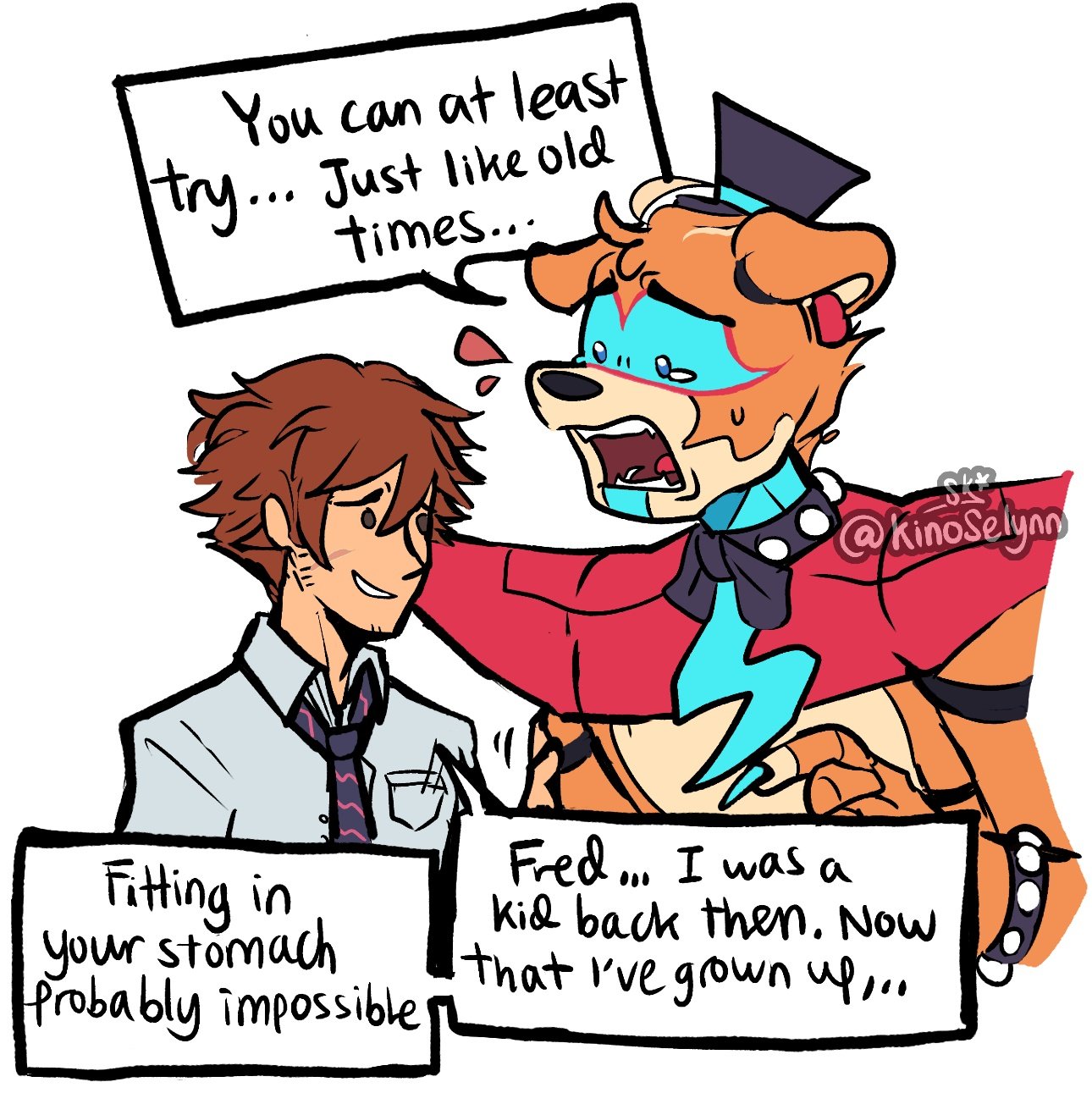 selyn❄️ on X: sb but it's an ending where freddy stays with gregory and  watches him grow up #fnaf  / X