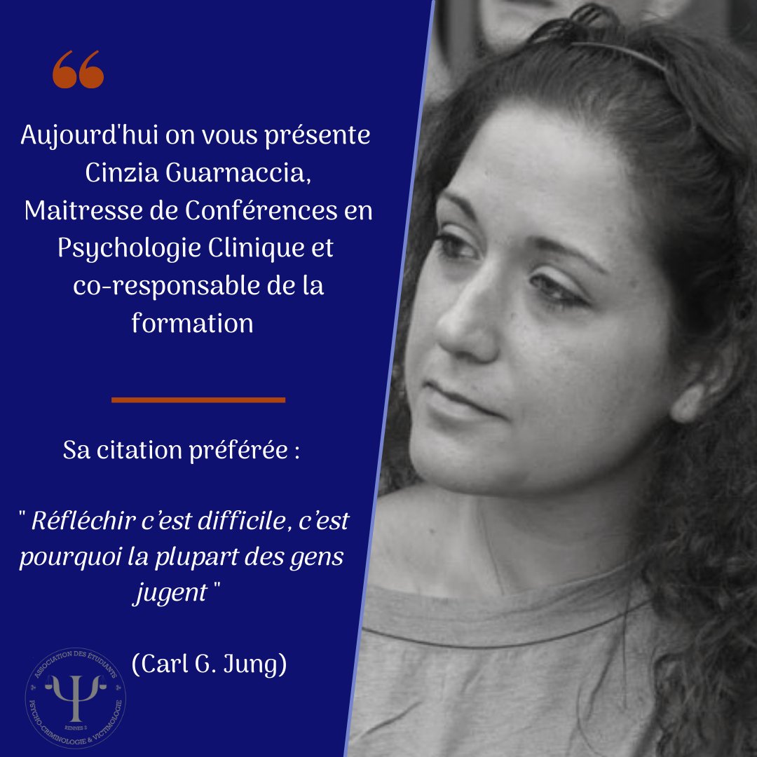 aepcvr2's tweet photo. A ‼J-2‼du colloque, nous souhaitons vous présenter les membres de l'équipe pédagogique du Master VRV. 
Retrouvez Cinzia Guarnaccia, MCF, dès le mardi sur OSF. Elle interviendra en collaboration avec d'autres chercheurs sur la thématique du travail avec les mineurs.
#AEPCVR2 https://t.co/yvXan9xPVC
