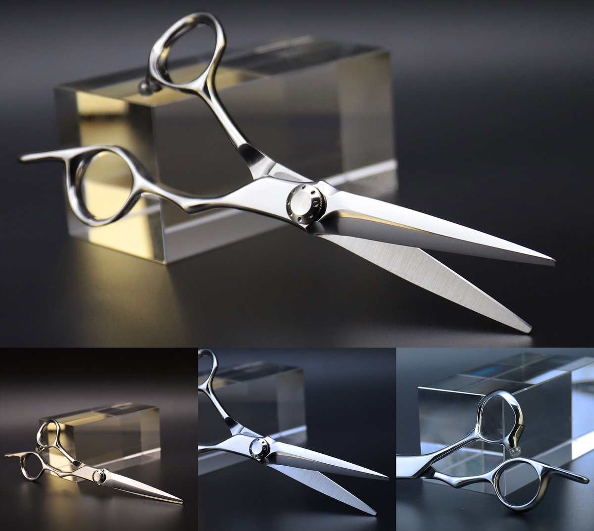 AOLANDUO髪切りはさみ（6インチ）-非常にシャープ-オフセットデザイン日本のJP440Cステンレス鋼の髪切りはさみバーバー＆サロンスタ