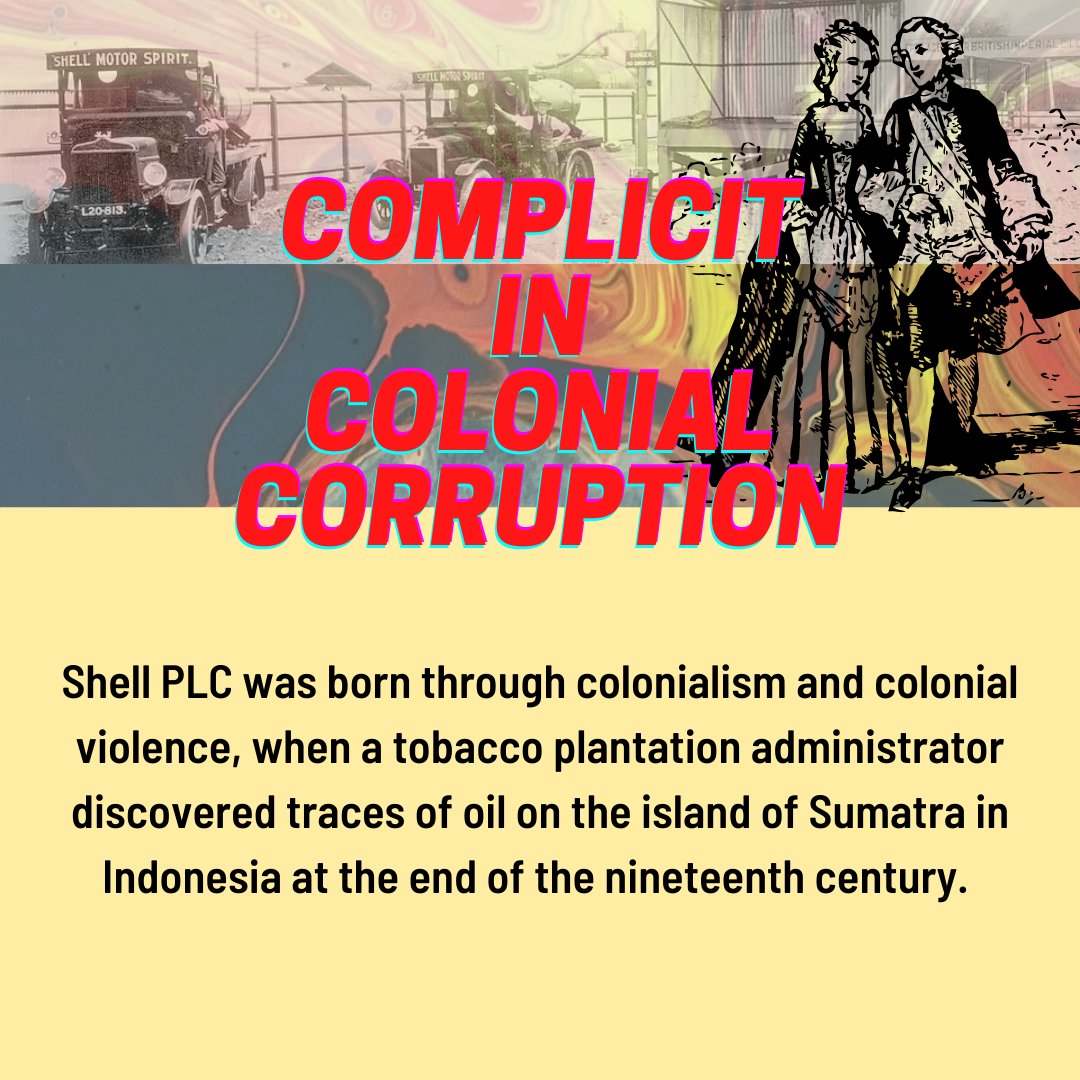 Shell was born through colonialism and colonial violence, and they are still benefiting from these colonial dynamics today! We must put a stop to the destruction shell causes to our planet and its residents. #ShellKnew #ShellMustFall #MakeEcocideLaw #ExtinctionRebellion