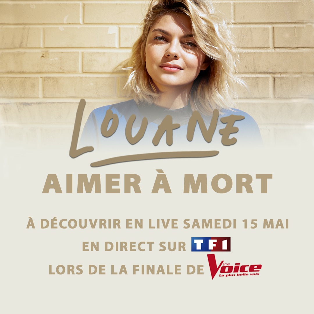 louane's tweet image. Rendez-vous ce soir dans @TheVoice_TF1  pour la finale ! 💜💙