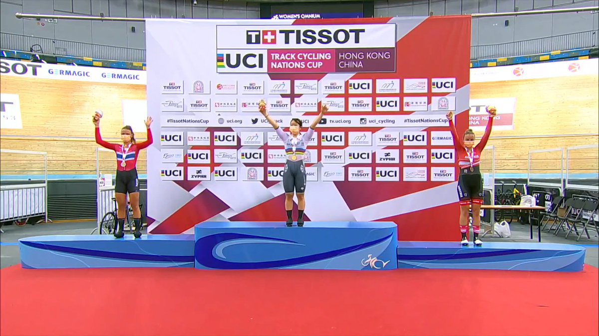 ActuCyclismeFem's tweet photo. OMNIUM : 
🥇🇯🇵 @Yumi_Kajihara
🥈🇳🇴@anitayvonne
🥉🇦🇹 @veri_eberhardt

#TissotNationsCup #trackcycling #WomenCycling #CyclismeSurPiste #CyclismeFeminin https://t.co/owiSbIgvEN