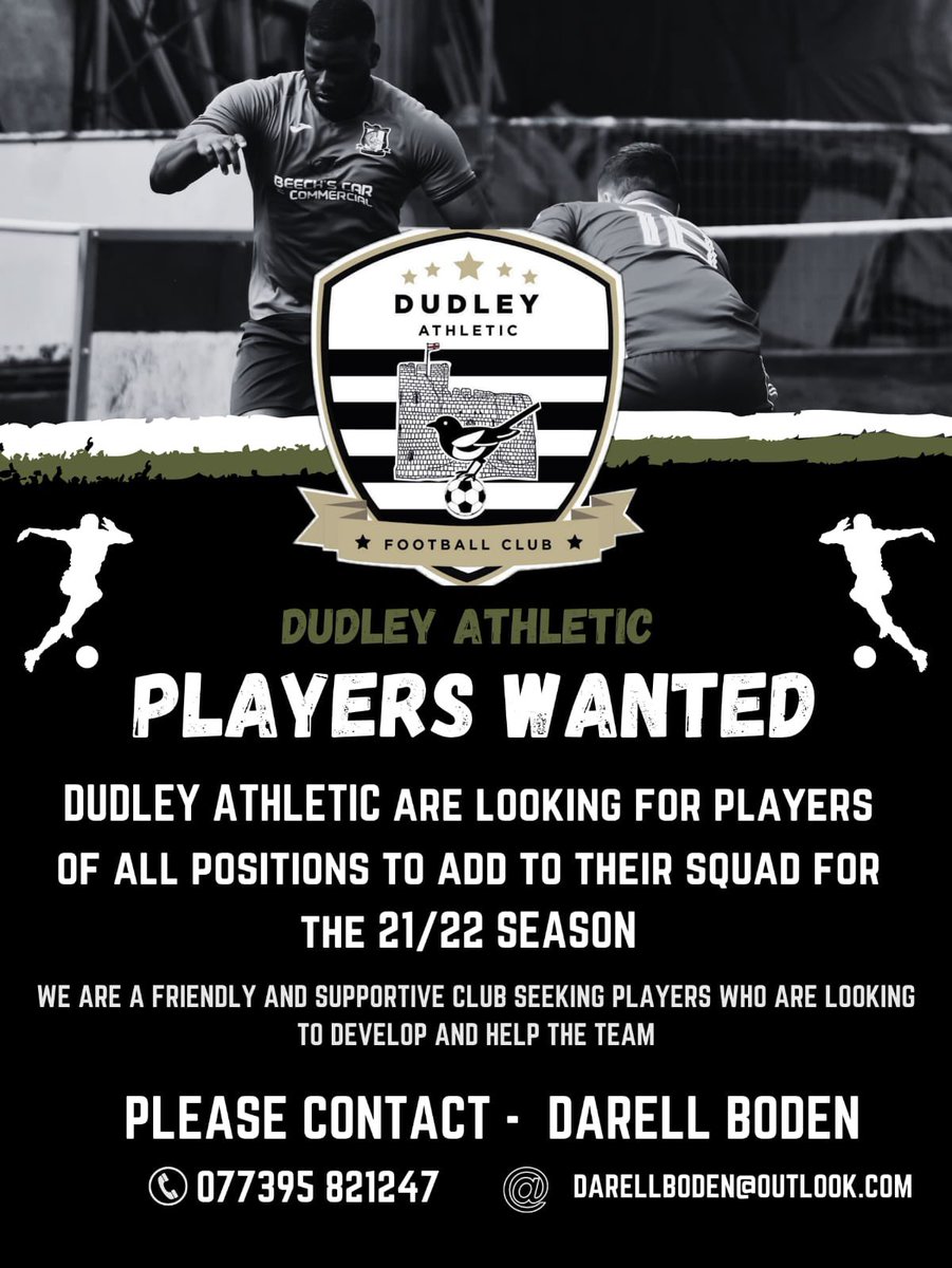 As we make the move into the West Midlands Regional Football League, we are searching for new players to strengthen our squad. If you are interested, please get in touch!

📸: <a href="/FeechanGraphic/">Feechan Graphics & Media</a>