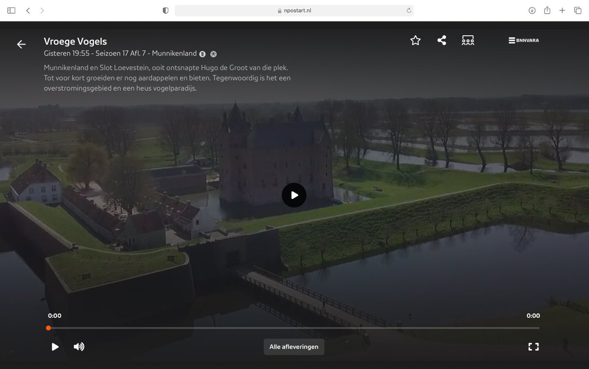 Heb jij de aflevering van Vroege Vogels gisteren gemist? Je kunt de aflevering hier terugkijken: bit.ly/33OIfet 

#loevestein #hugodegroot #natuurgebied #natuur #munnikenland #vroegevogels #npo2 #gemist #terugkijken